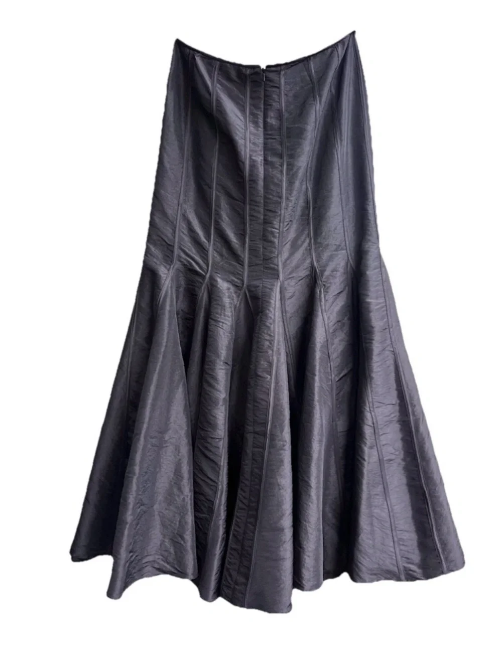 Elegant Elevated Black Taffeta Office Chic Full Skirt 8 NWT Dramatic Flare Fairy - Picture 3 of 14